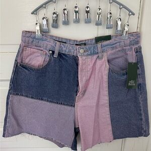 Wild Fable Pink and Blue Patchwork Jean Shorts